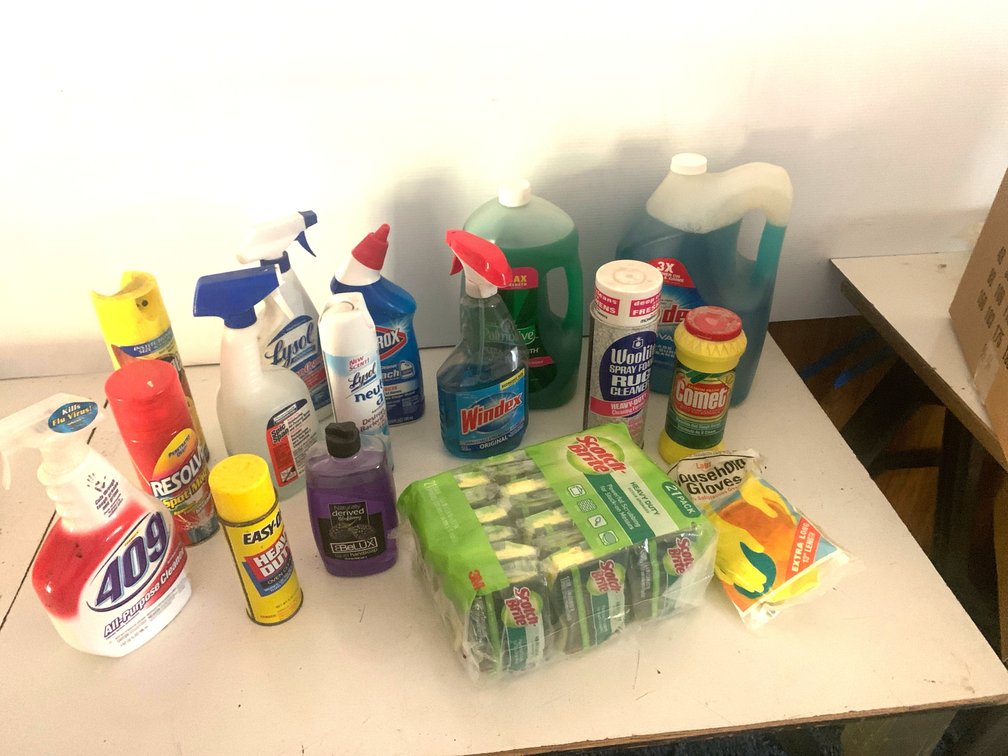 Household Cleaning Supplies, Sponges, and Gloves