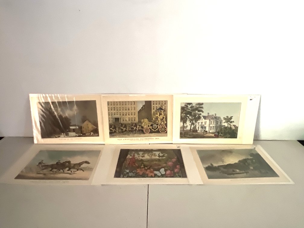 Color Art and Lithographic Prints on Card Mounts
