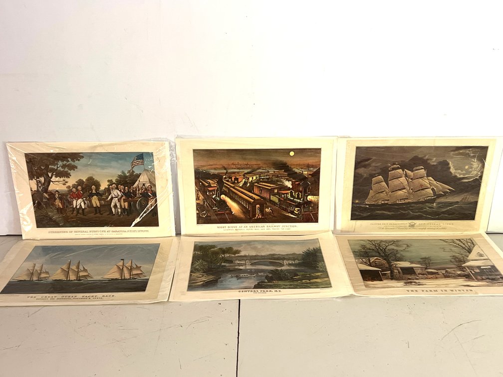 American Scene Lithograph Reproduction Art Prints