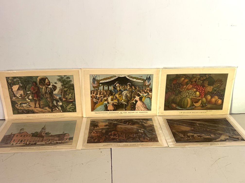 Set of Six Color Art Reproduction Prints