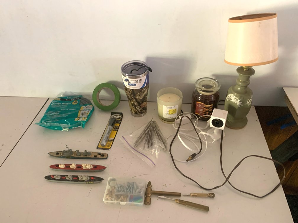 Table Lamp, Security Camera, Hardware, Toy Ships, and More