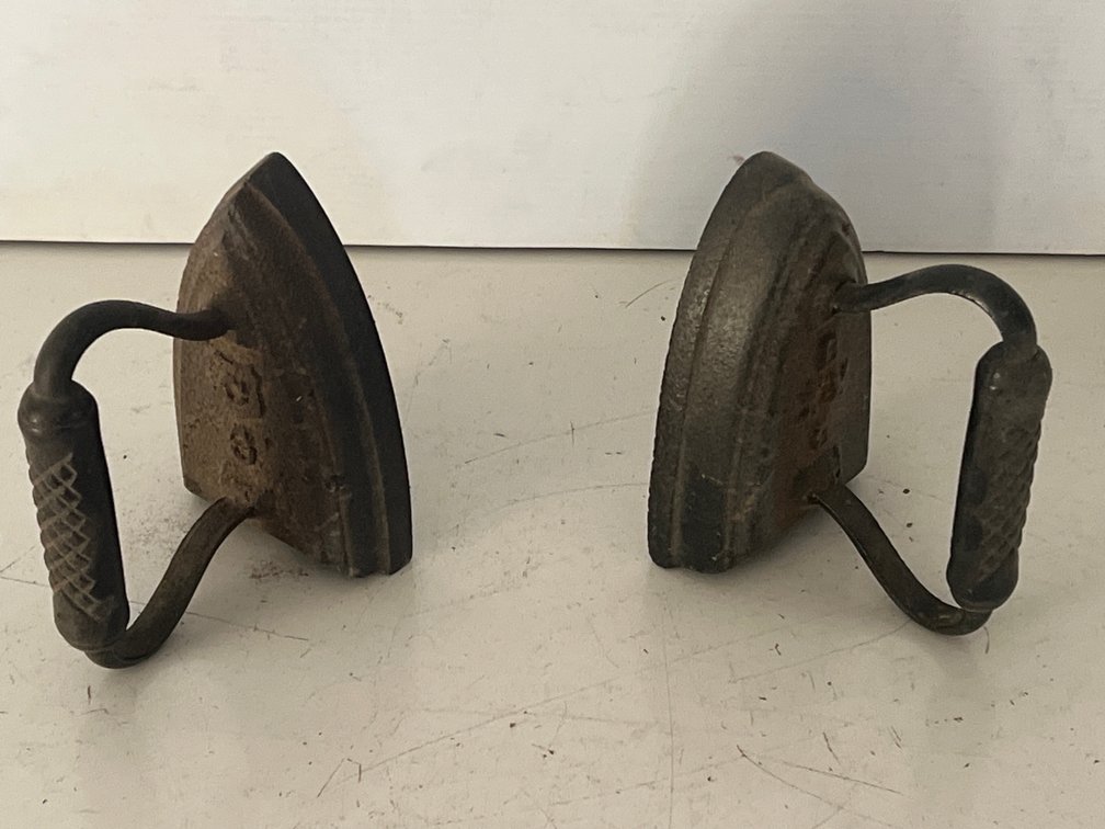 Cast Iron Sad Irons with Textured Handle Grips