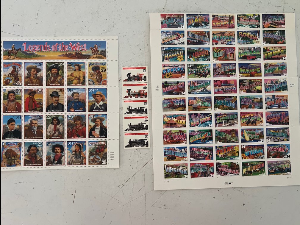 USPS Commemorative Postage Stamp Sheets and Strip