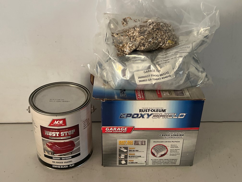 Garage Floor Coating Kit and Oil-Based Enamel Paint
