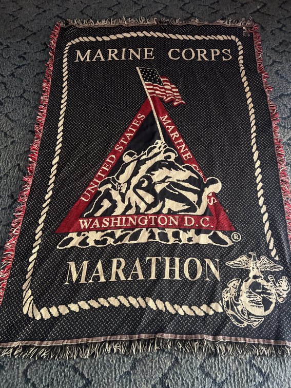 Marine Corps Marathon Woven Jacquard Throw Blanket