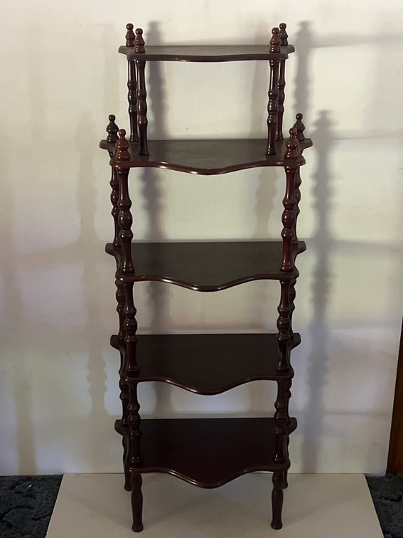 Five-Tier Dark Wood Whatnot Shelf Stand