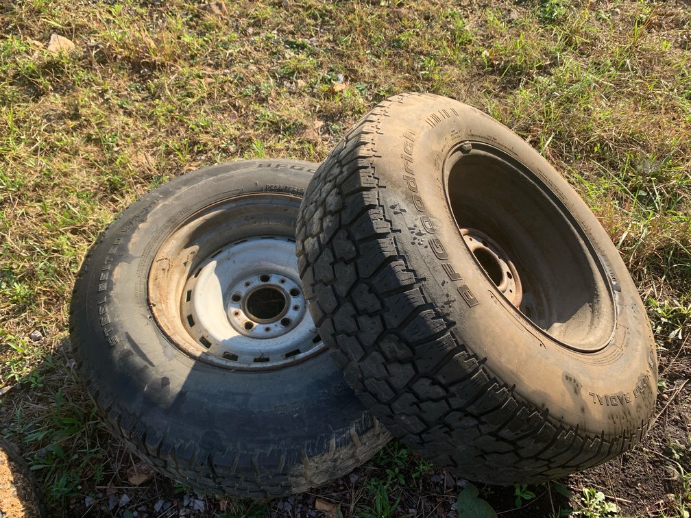 Pair of BFGoodrich P235/75R15 Tires Mounted on Steel Wheels