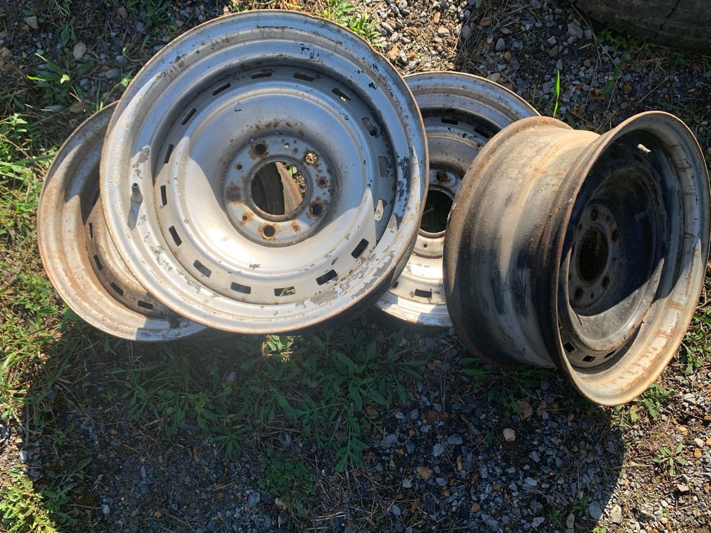 Set of 4 Five-Lug Steel Automotive Wheel Rims