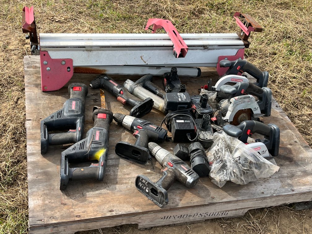 Cordless Power Tools and Folding Miter Saw Stand