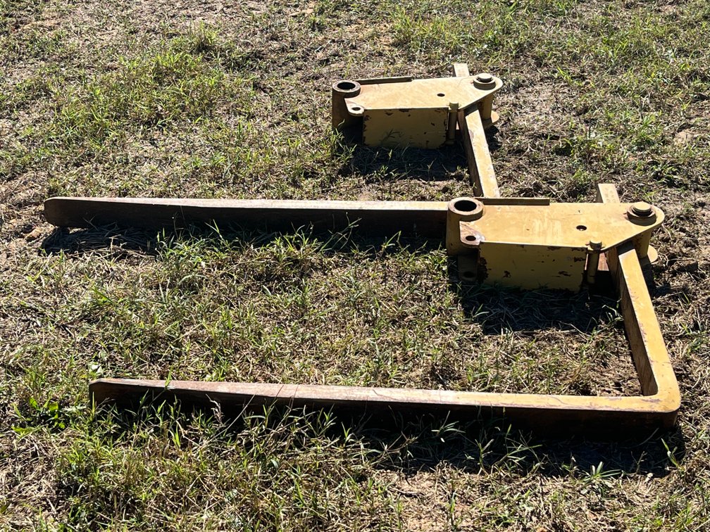 Pair of Heavy-Duty Steel Pin-On Loader Pallet Forks