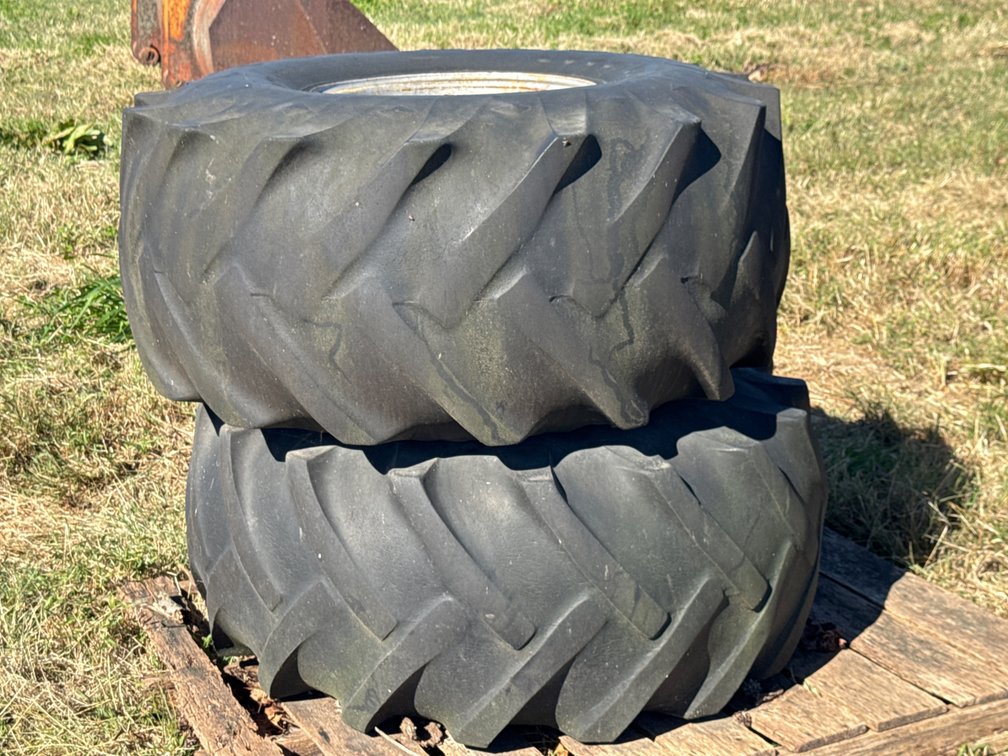 Pair of Goodyear Traction Sure Grip 18.4-16.1 Tires and Wheels
