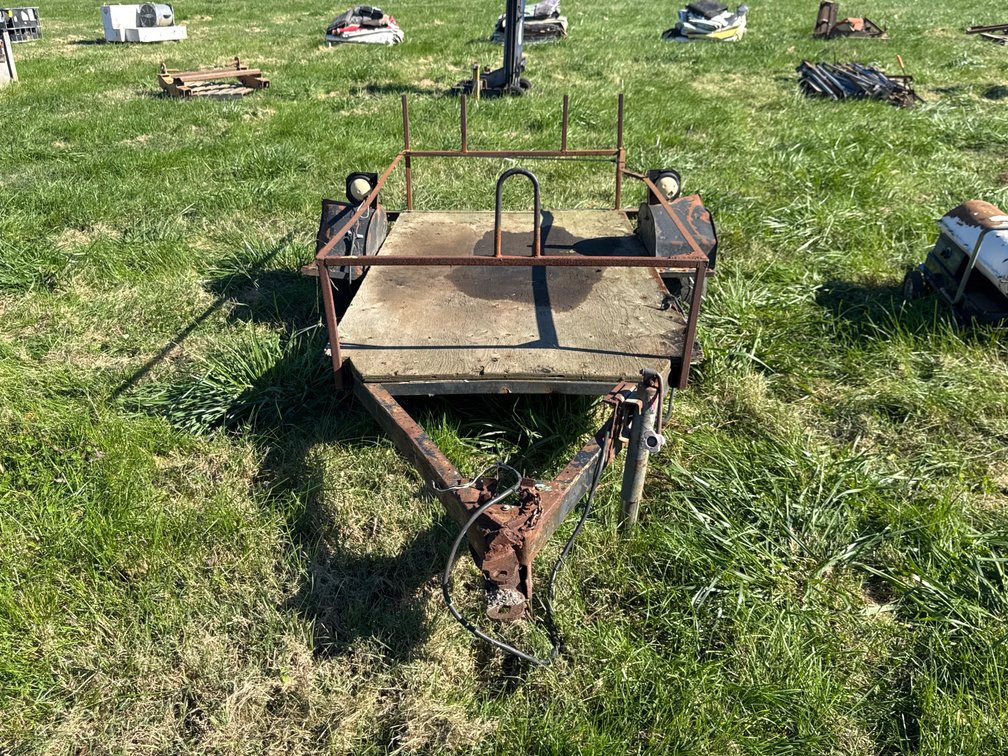 Single-Axle Utility Trailer with Wood Deck and Railing