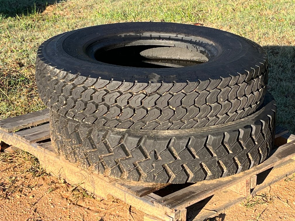 Two 9.00R20 Heavy-Duty Commercial Tires