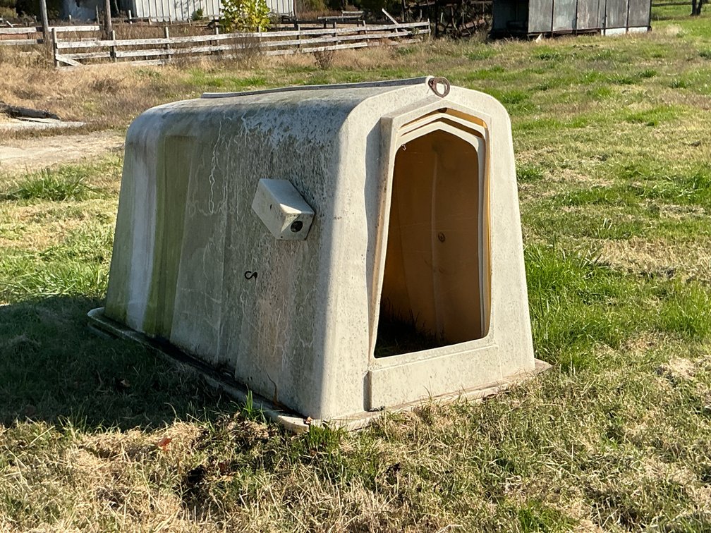 Three Molded Polyethylene Calf Hutches