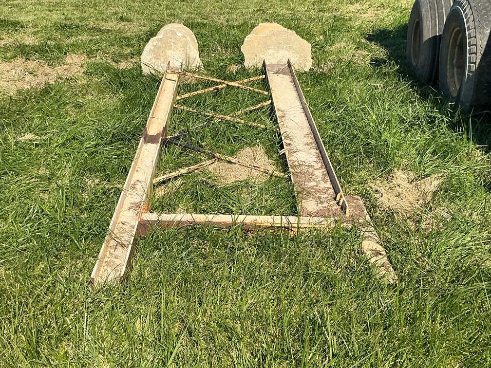 Steel Lattice Tower Section with Concrete Footings