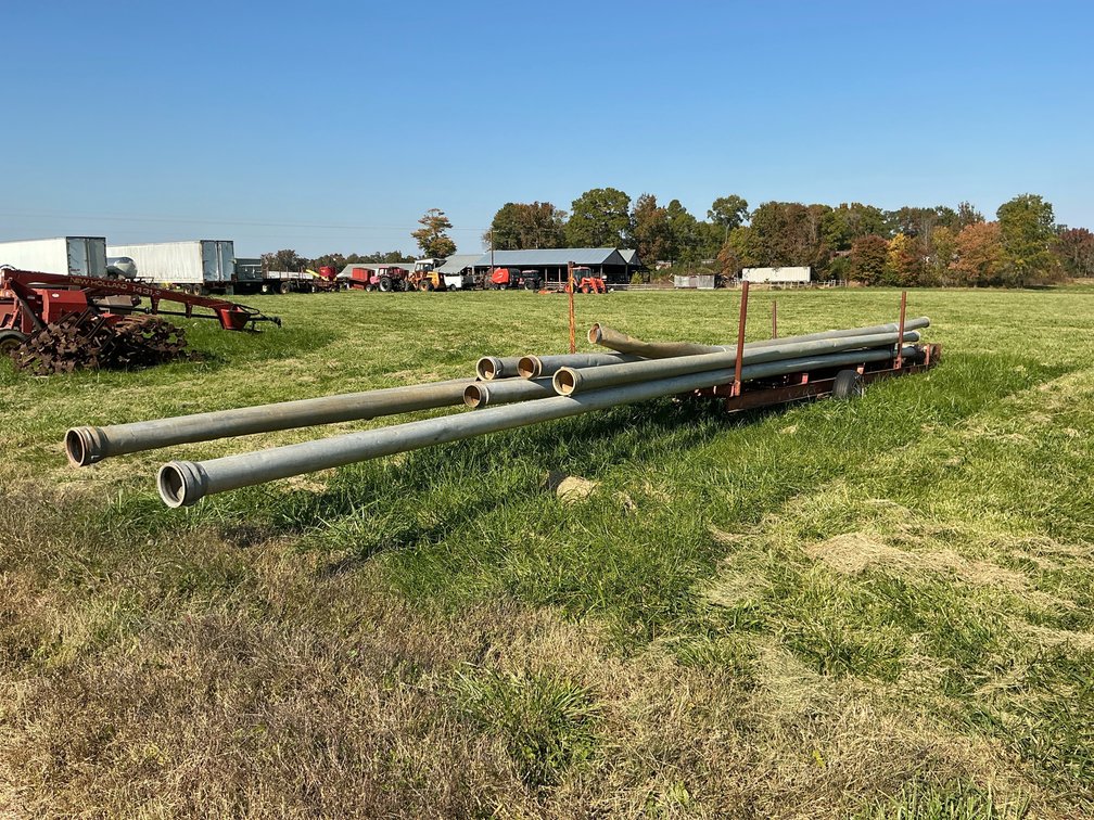 6 Inch Aluminum Irrigation Pipes and Fittings on Pipe Trailer