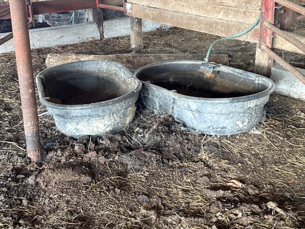 Four Rubbermaid Plastic Livestock Water Troughs