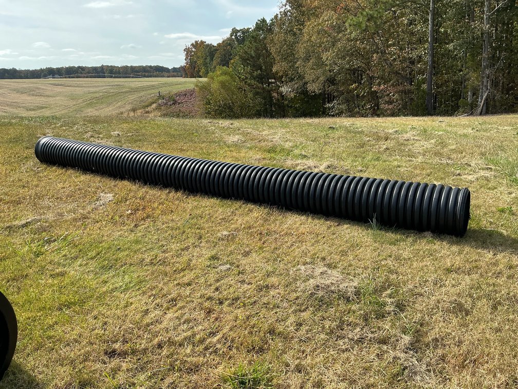 Black Corrugated Plastic Culvert Pipe, 15 in x 20 ft