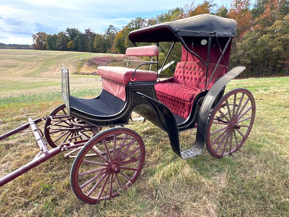 Four-Wheeled Horse-Drawn Carriage with Folding Top