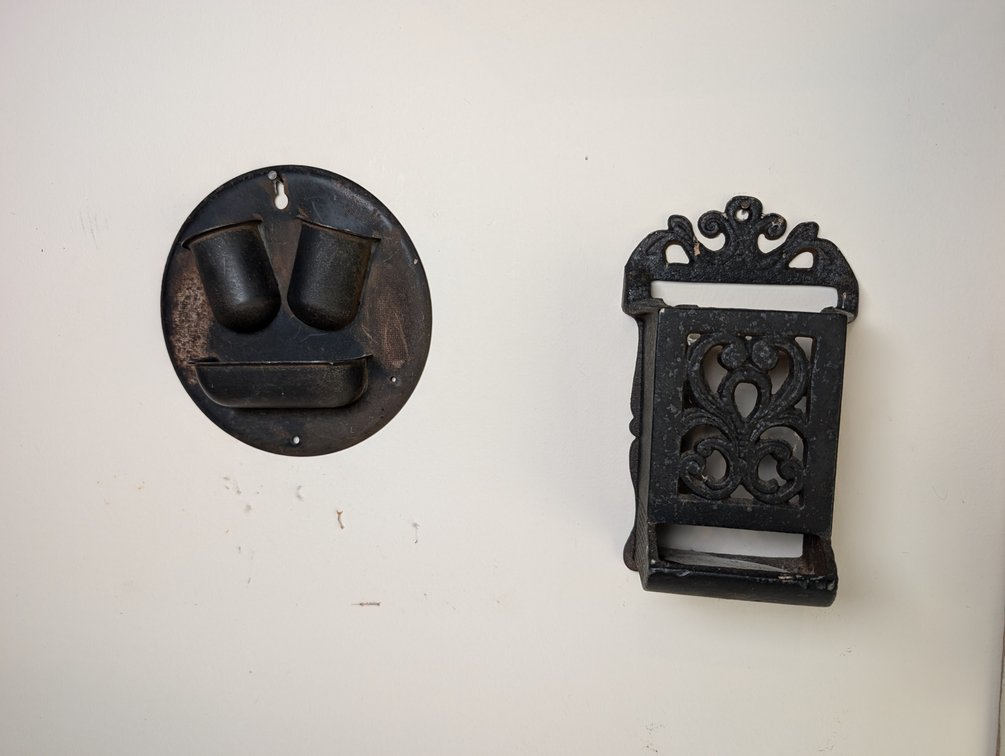 Two Wall Mounted Match Holders