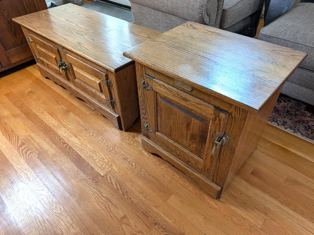 Oak Coffee Table and End Table