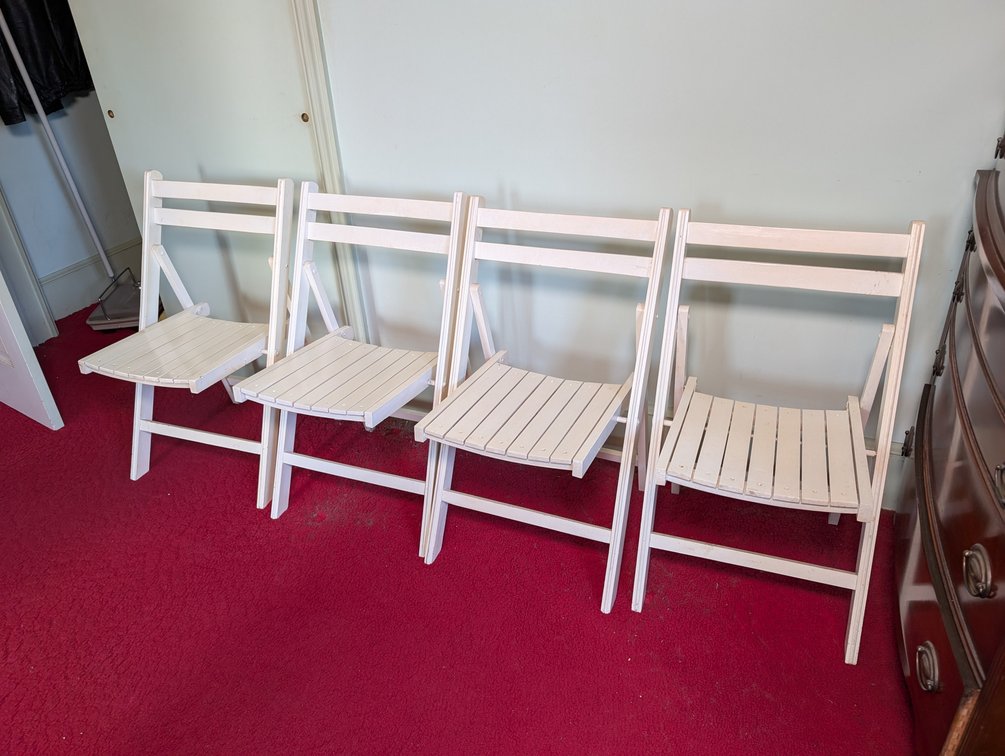 Four Wood Folding Chairs
