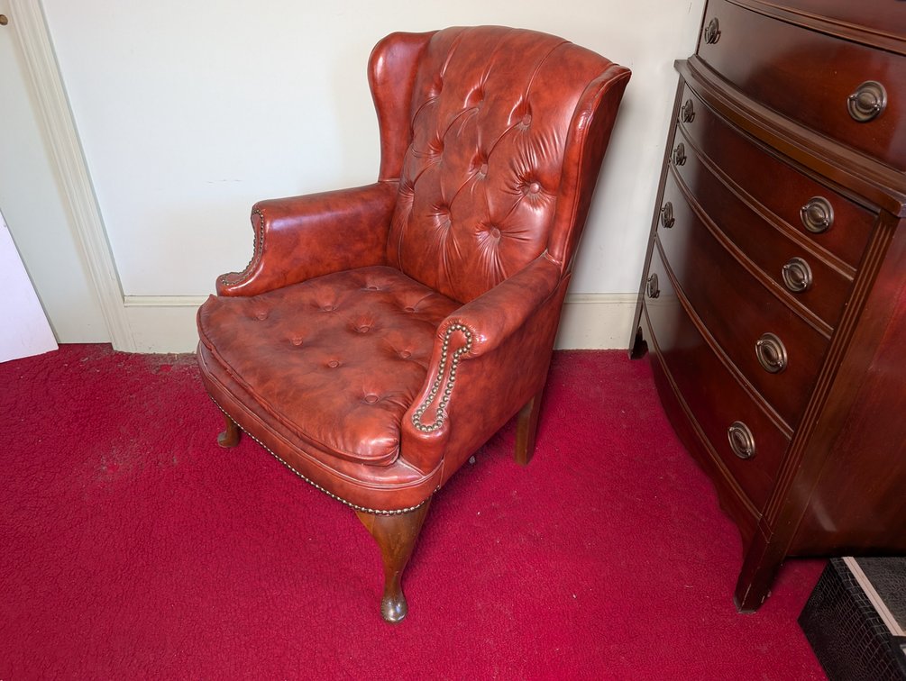 Leather Wingback Chair