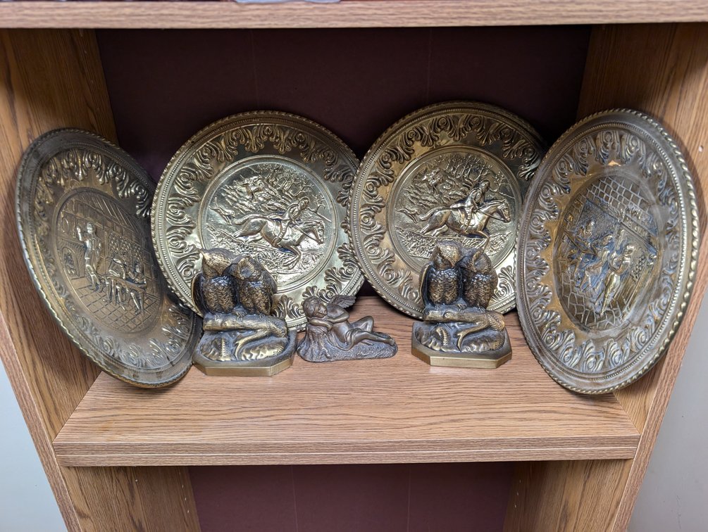 Bronze Metal Plates and Bookends