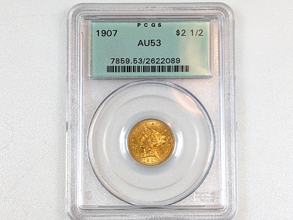 1907 Liberty Head Gold 1/4 Eagle PCGS AU53