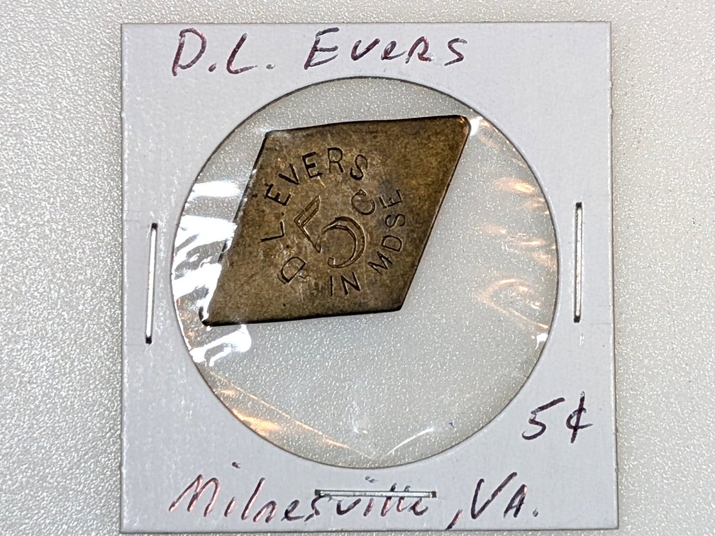 D.L. Evers 5 Cent Store Token