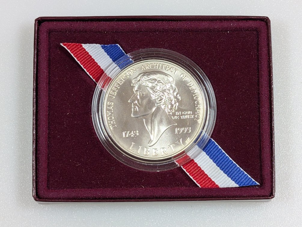 1993 Jefferson Monticello Silver Dollar
