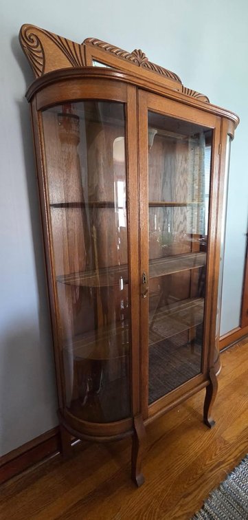 Antique Bow Front China Cabinet