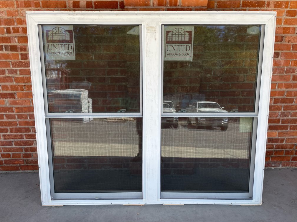 United vinyl double window