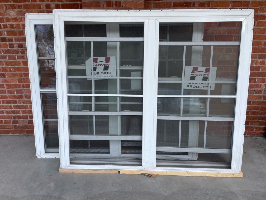 Lot of (2) Harvey vinyl double windows