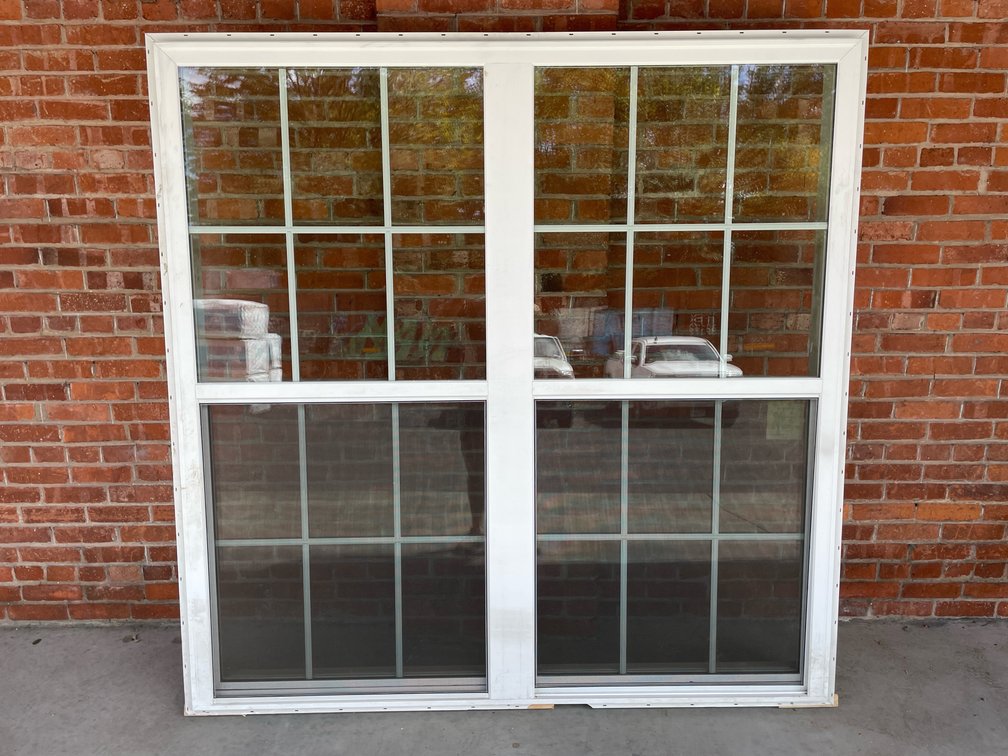 United vinyl double window