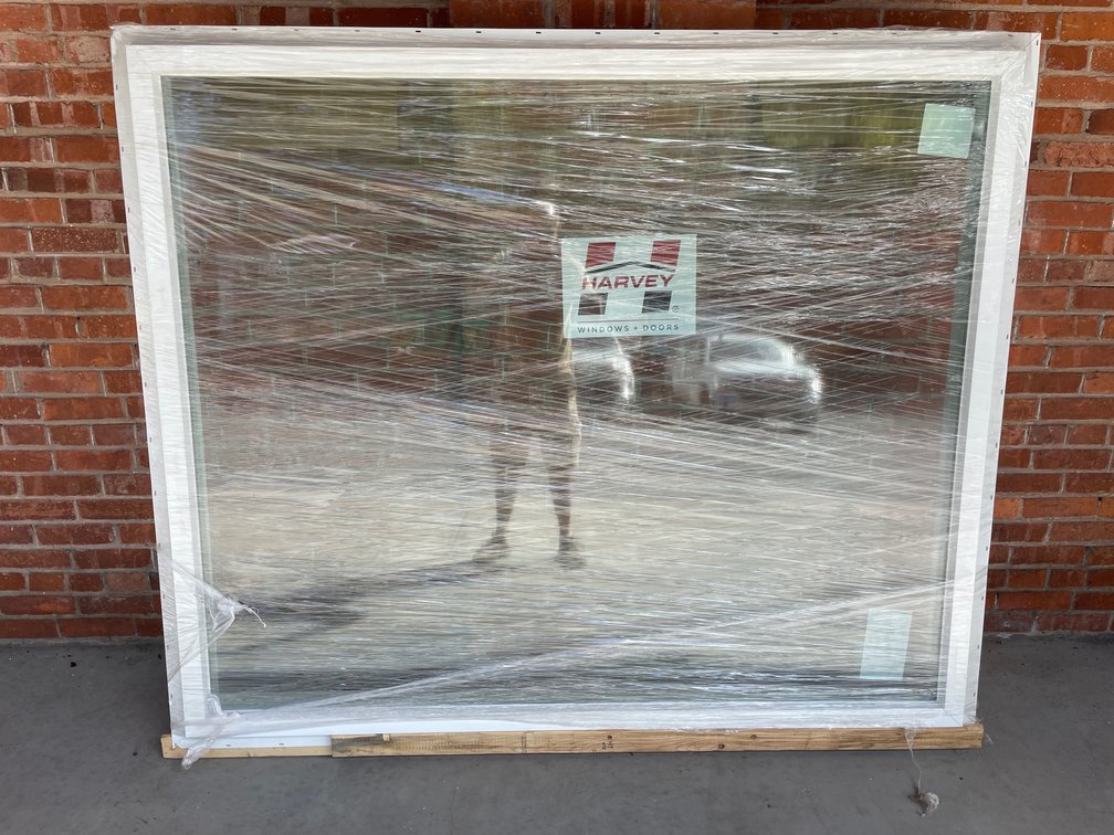 Lot of (2) Harvey vinyl picture windows