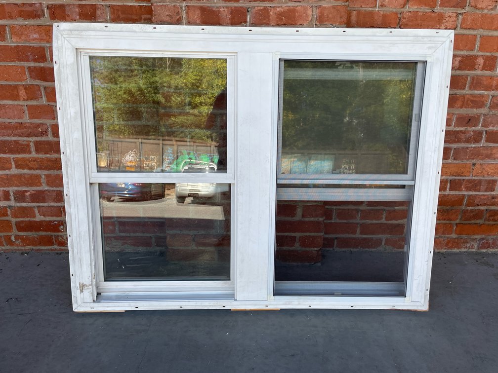 United vinyl double window