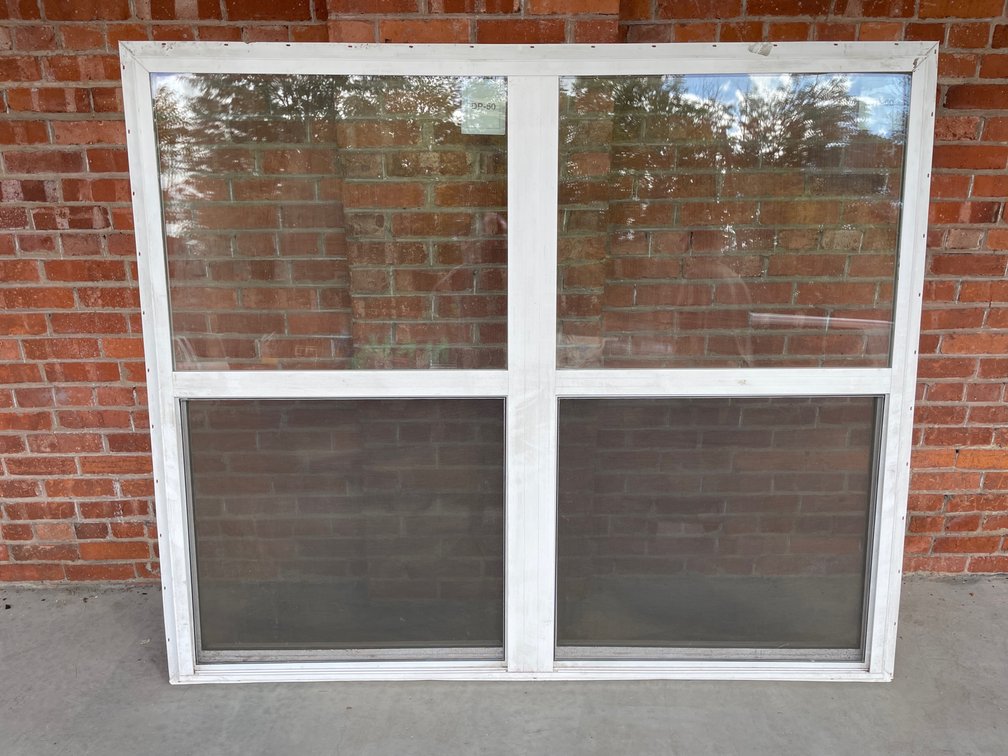 United vinyl double window
