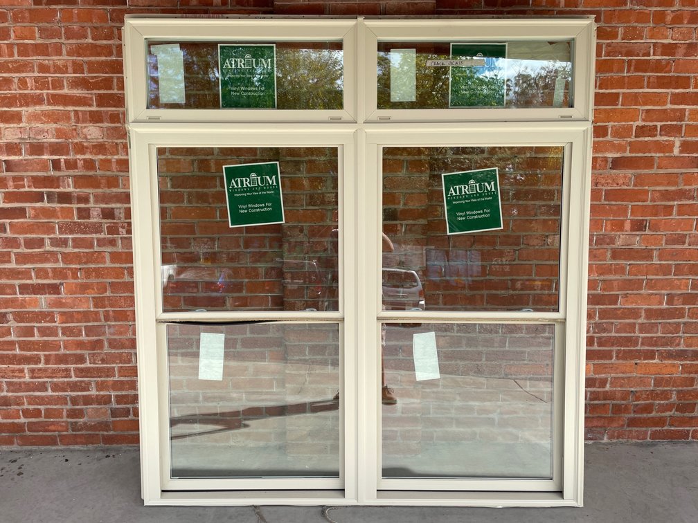 Atrium vinyl tan double window