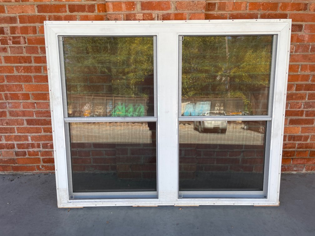 United vinyl double window