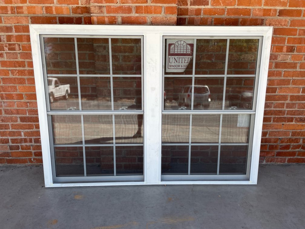 United vinyl double window