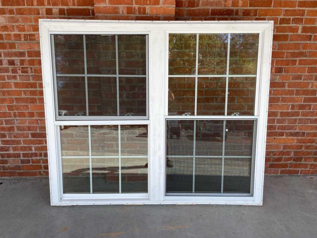 United vinyl double window
