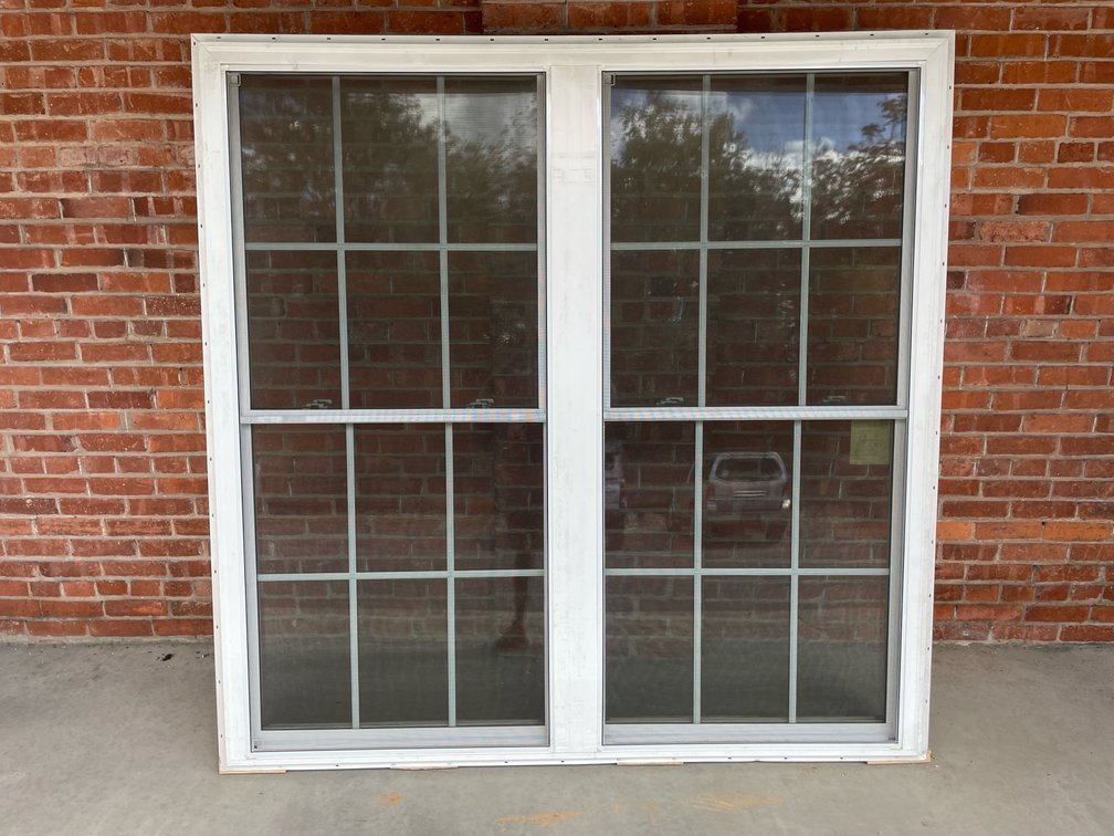United vinyl double window