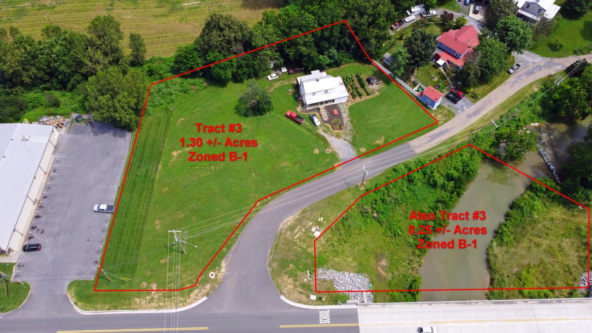Tract #3 - 1.55 +/- Acres In Two Tax Map Parcels Zoned B-1 With 3 Bedroom House