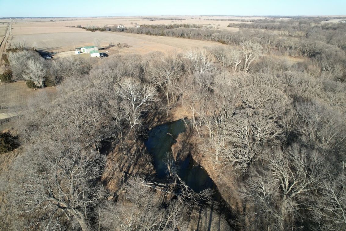 7200 NE Ellis Rd., El Dorado, KS 67042 - House and Building on 40+- Acres, Tillable, Durechen Creek, & Large Mature Trees photo 2