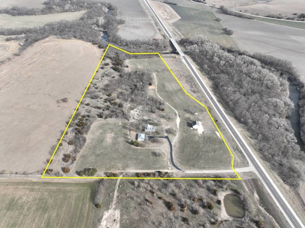 Historic Marion County Home & Native Limestone Buildings on 25 Acres Near Florence, Kansas photo 1