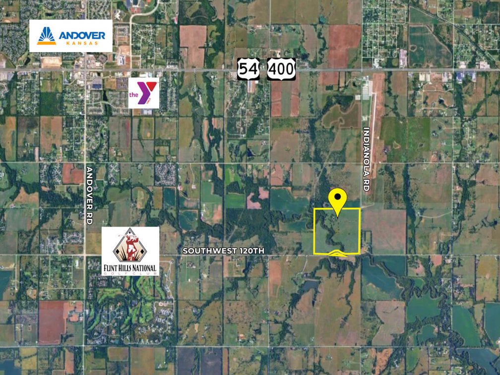 157.5 Acres Near Andover w/ Four Mile Creek & Homestead, Butler County, Kansas photo 2