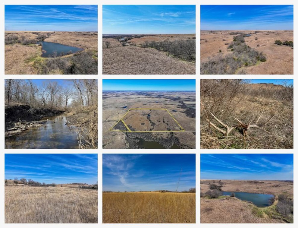 156+- Acres Greenwood County, Kansas – Pasture, Pond, Trees, Creek & Hills photo 1