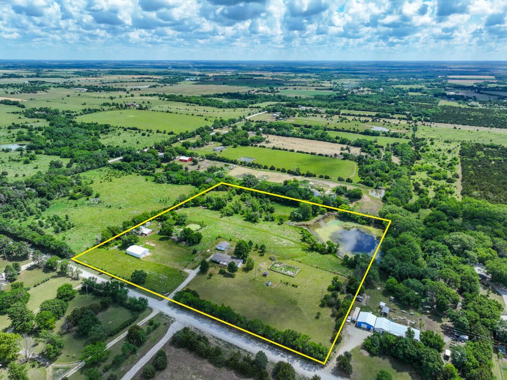 18156 SW Tawakoni Rd, Rose Hill KS 67133 – 9.4 Acres, 3 Bed 2 Bath, Garage, Shop & Pond photo 1