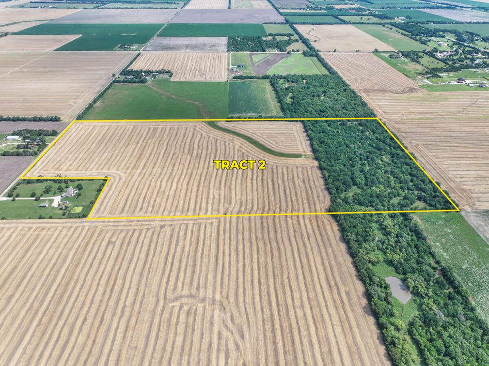 113.9 Acres South of Newton in Harvey County, Kansas – 2 Tracts Tillable, Trees & Pond photo 3